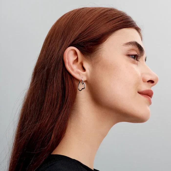 Disney Mickey Mouse Silhouette Hoop Earrings - Image 3