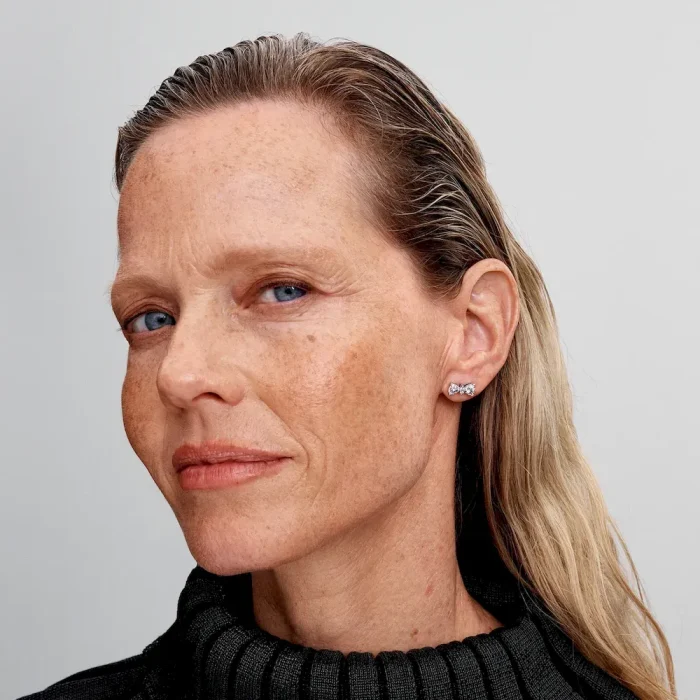 Sparkling Bow Stud Earrings - Image 3