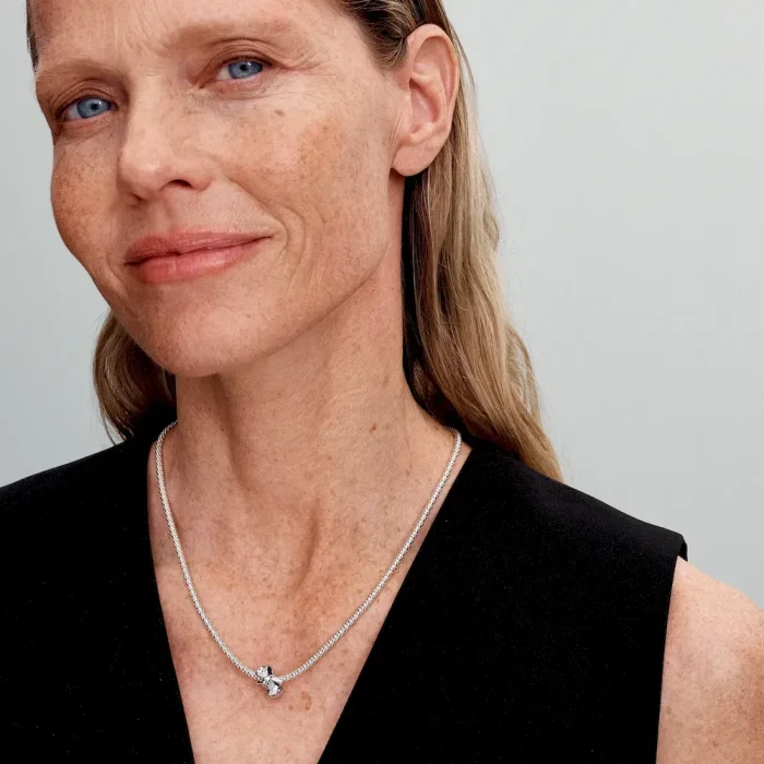 Silver Sparkling Bow Bracelet Set - Image 4