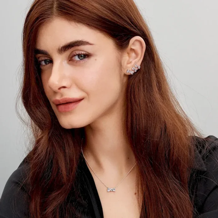 Sparkling Bow Stackable Earring Set - Image 10