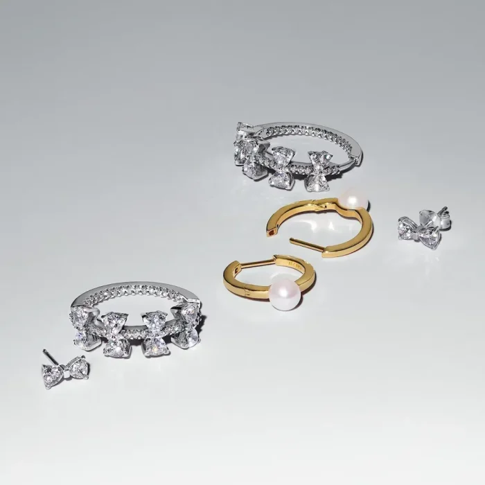 Sparkling Bow Stackable Earring Set - Image 7