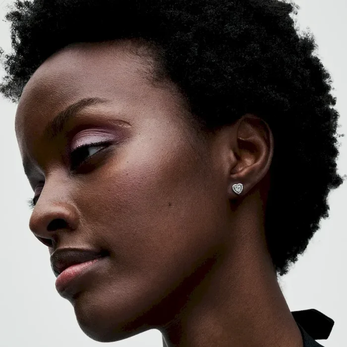Elevated Heart Stud Earrings - Image 3