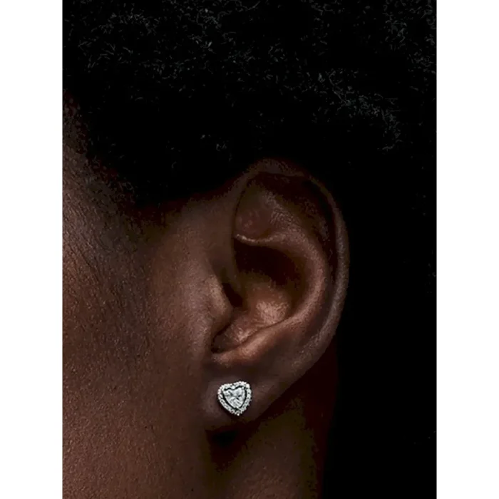 Elevated Heart Stud Earrings - Image 2