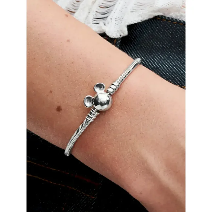 Disney Mickey Mouse Clasp Moments Snake Chain Bracelet - Image 2