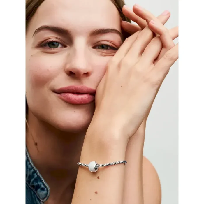 White Mini Murano Glass Charm - Image 4