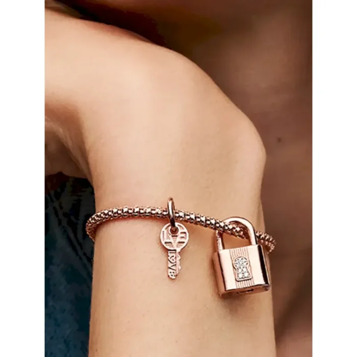 Padlock & Key Dangle Charm - Image 2