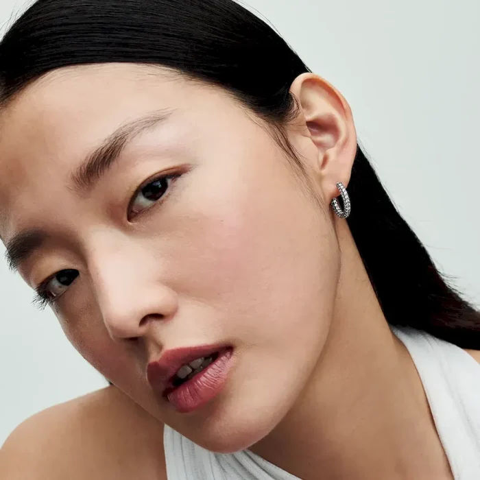 Pandora Timeless Pavé Single-row Hoop Earrings - Image 4