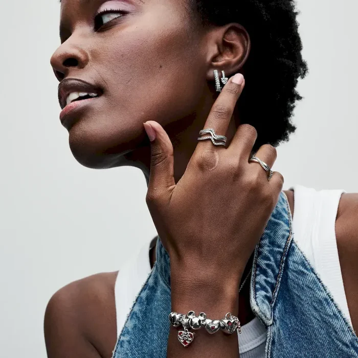 Disney Mickey Mouse Clasp Moments Snake Chain Bracelet - Image 4