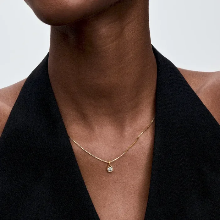 Pandora Infinite Lab-grown Diamond Necklace and Earrings Set 0.75 carat tw 14k Gold - Image 5